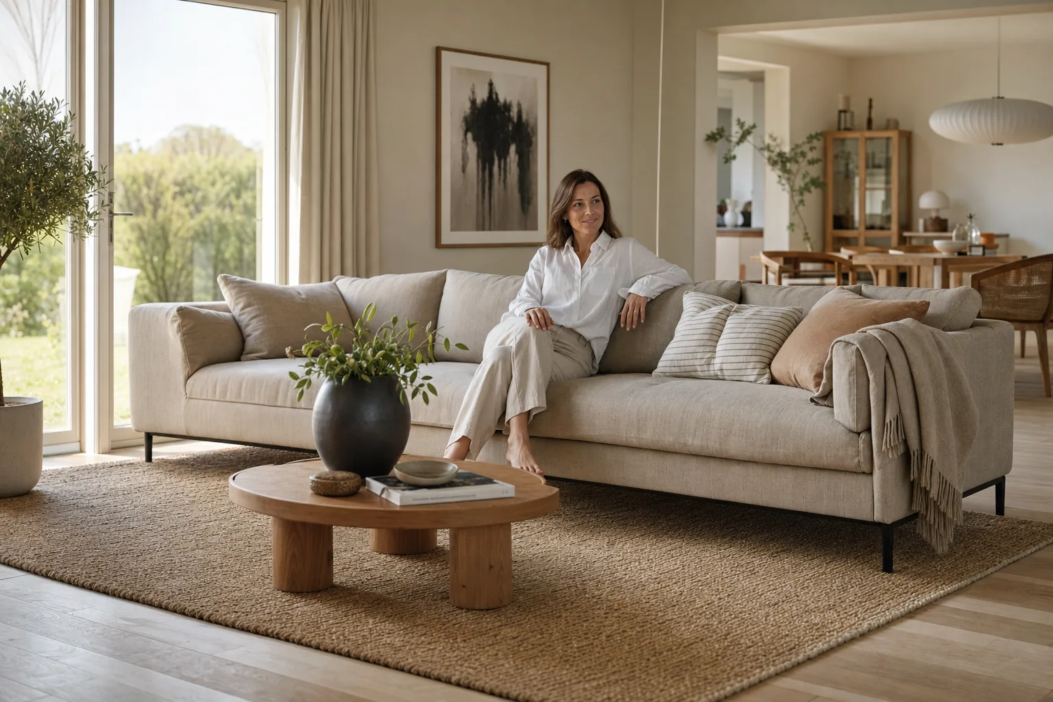 Hvor stort bør salongteppet være under sofa og sofabord?