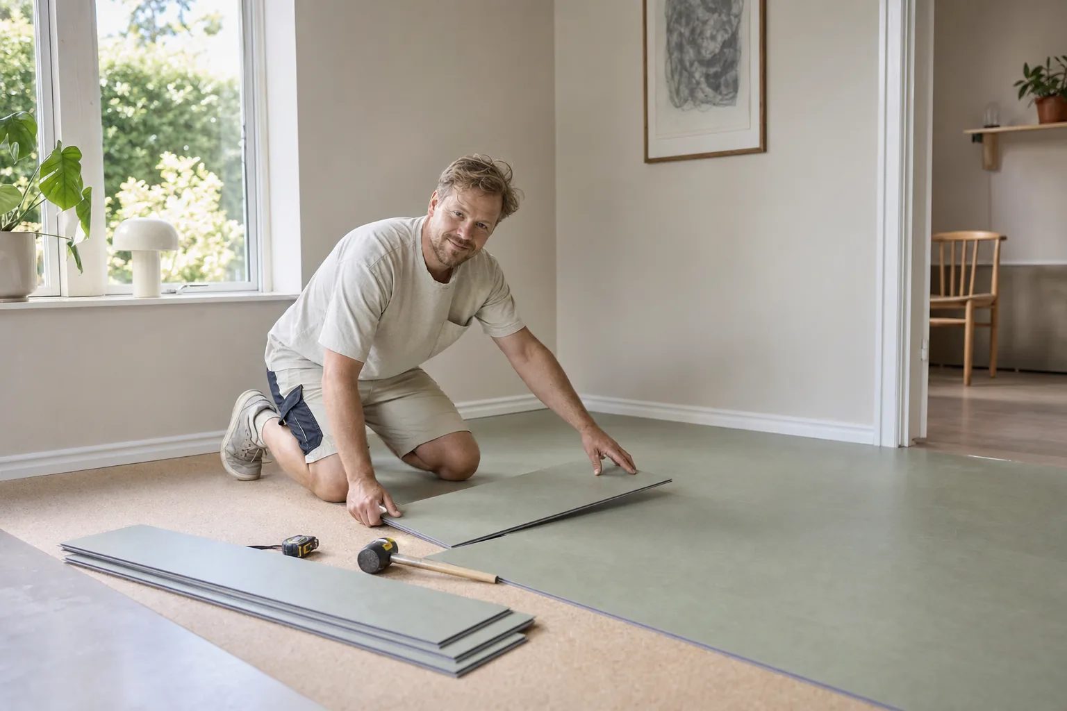 Legg Marmoleum Click riktig fra underlag til ferdig gulv